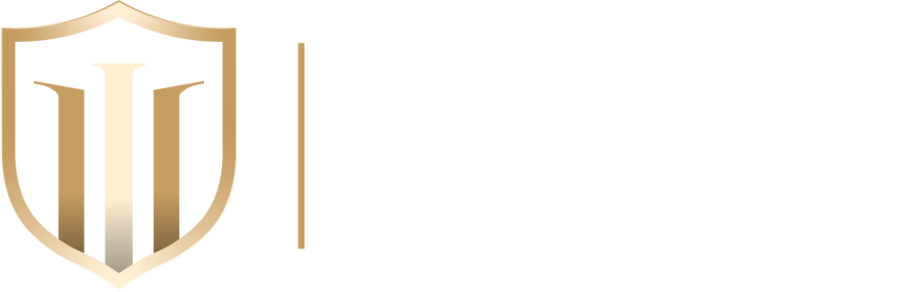 Instituto Altifica, escudo dourado com colunas ao lado do logotipo em branco